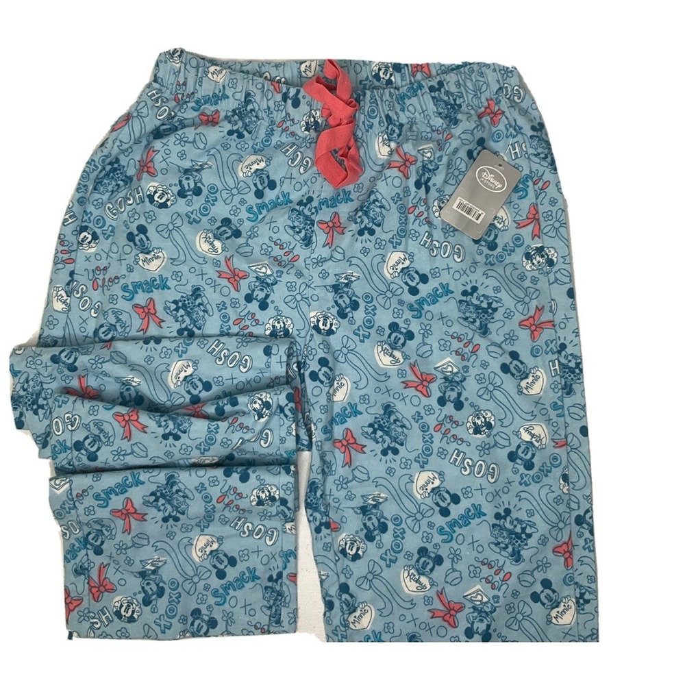 Disney‎ Store Pajama Pants Womens S Flannel Mickey Minnie XOXO Love Lounge Sleep